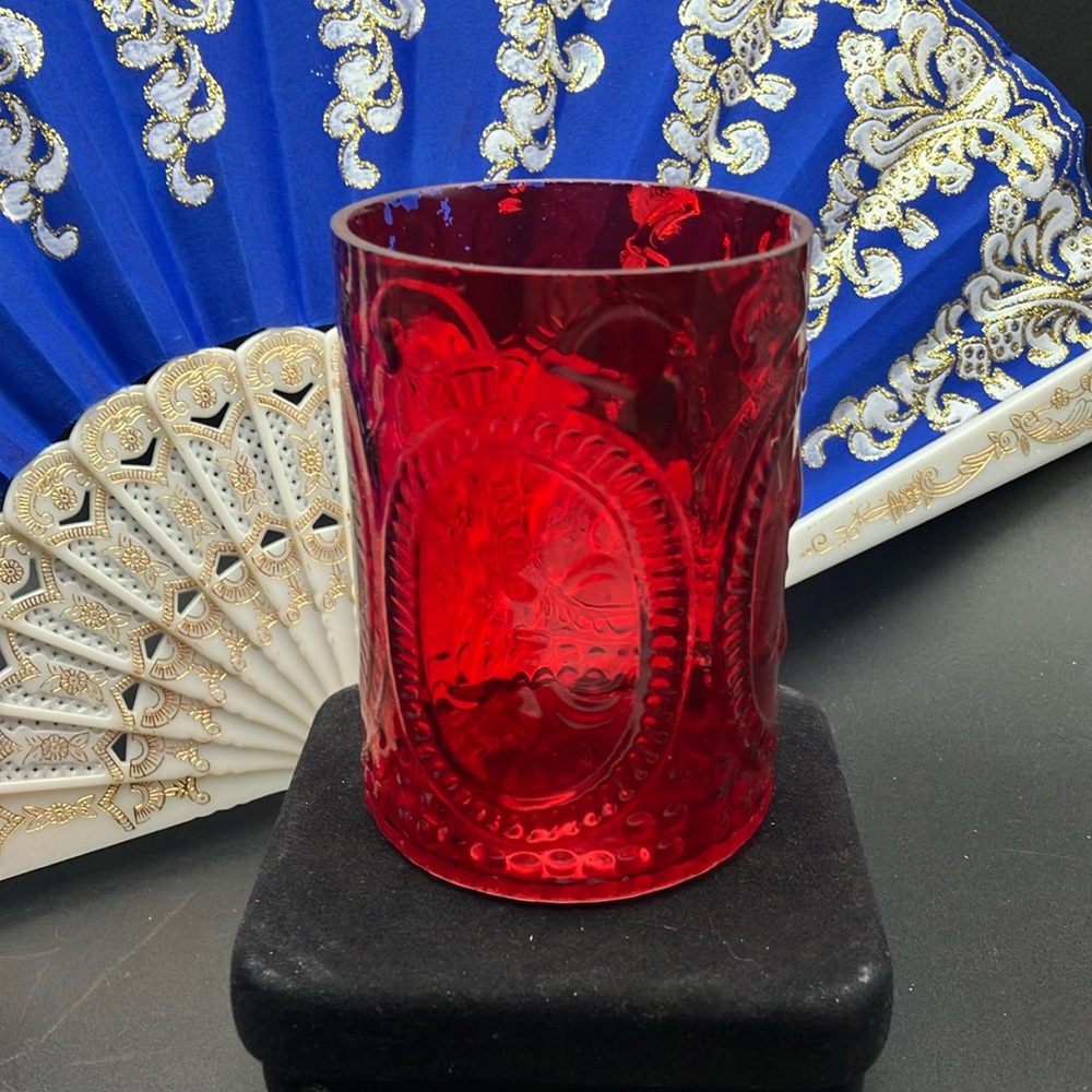 Swedish Ruby Red Glass votive holder